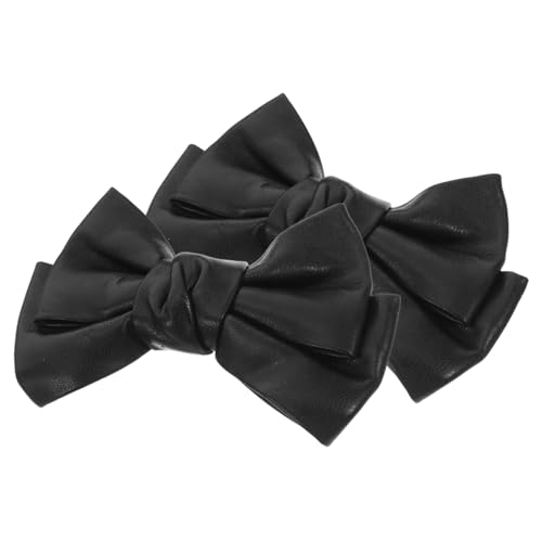 VANZACK Abnehmbare Schwarze PU Schleifen Schuhclips für Damen Stilvolle Schuhschmuck bowknot für Hohe Absätze Vielseitige Clips für Hochzeit Party und Alltag von VANZACK