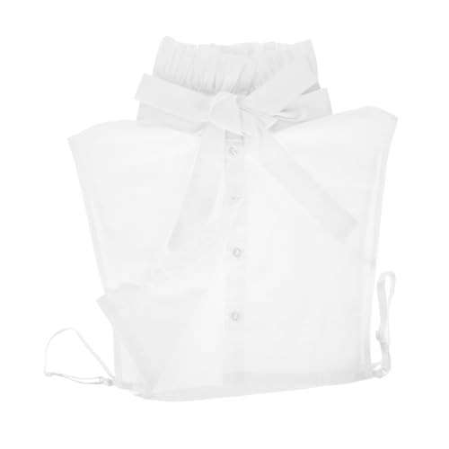 VANZACK Abnehmbarer Blusenkragen Damen Rüschenkragen mit Schleife aus Weicher Falscher Stehkragen für Pullover und Blusen Modisches Herbst Winter Accessoire für Büro und Alltag von VANZACK