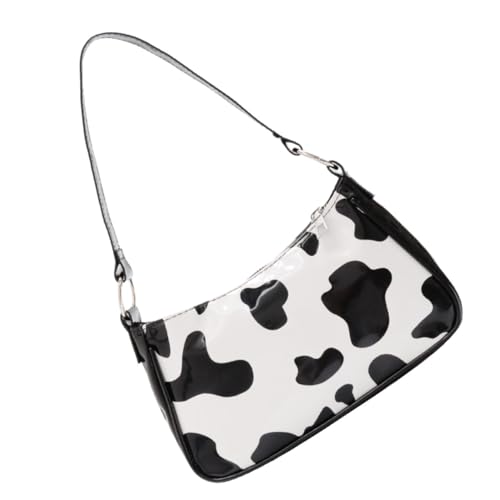 VANZACK Adorable Kuhmuster Armpit Bag Damen Handtasche Vintage Stil Schultertasche Mittelgroß Retro Look für Alltag Freizeit Kosmetik Smartphone Tasche von VANZACK