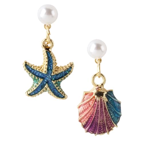 VANZACK Allergiefreie Legierung Tropfen Ohrringe mit Muschel Anhänger Damen Ohrschmuck Modisch Elegant für Party und Alltag von VANZACK