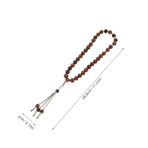 VANZACK Arabisch Inspiriertes Handgefertigtes Holzperlen armband mit Großen Perlen Komfortables Tasbih Meditationsarmband für Männer Natürliche Holzperlen Traditioneller Stil für Ramadan von VANZACK