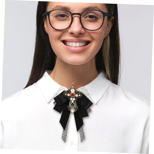 VANZACK Barockstil Große Damenbrosche Spitzen Schleifen Anstecker Krawattenbrosche für Blusen und Kleider Vielseitig Tragbar bei Partys Meetings und Festlichen Anlässen von VANZACK