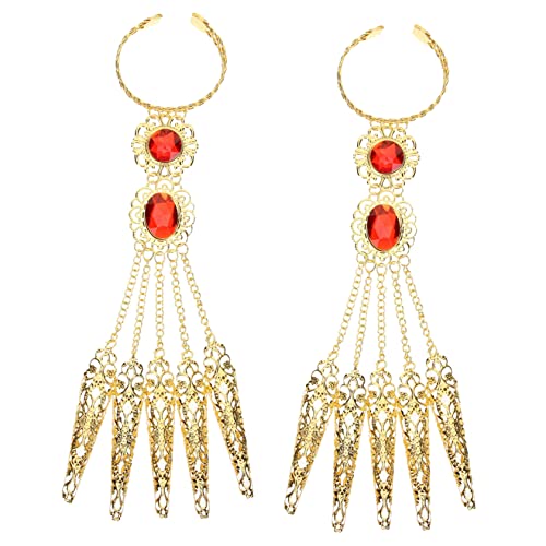 VANZACK Bauchtanz Handkettchen mit Fingernägeln Verstellbar Langlebig Rostfrei Glatte Kanten Perfektes Zubehör für Bühnenauftritte und Tanzshows Hand und Fingerschmuck von VANZACK