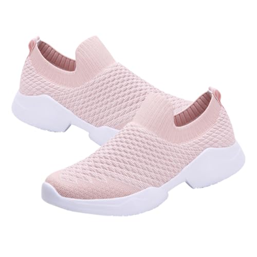 VANZACK Bequeme Atmungsaktive Damen Sneaker One Step Schuhe Leichte Freizeit Turnschuhe für Alltag und Sport Modische Strapazierfähige Mesh Schuhe in Rosa für Mutter und von VANZACK