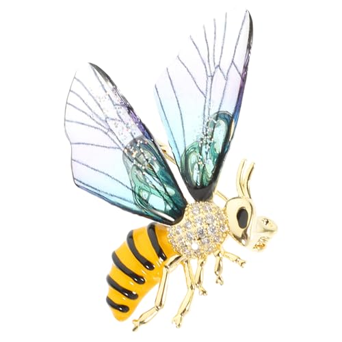 VANZACK Bienenbrosche Pin Transparente Flügel Modische Kleidung Schmuck Anstecknadel Leicht Für Schal Mantel Tasche Accessoire von VANZACK