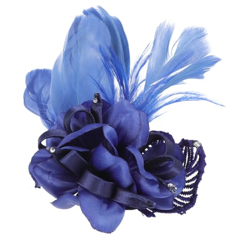 VANZACK Blau Blumenbrosche Anstecknadel Damen Hochzeit Haarschmuck Retro Corsage Haarklammer Schmuck für Kleidung Hüte und Taschen von VANZACK