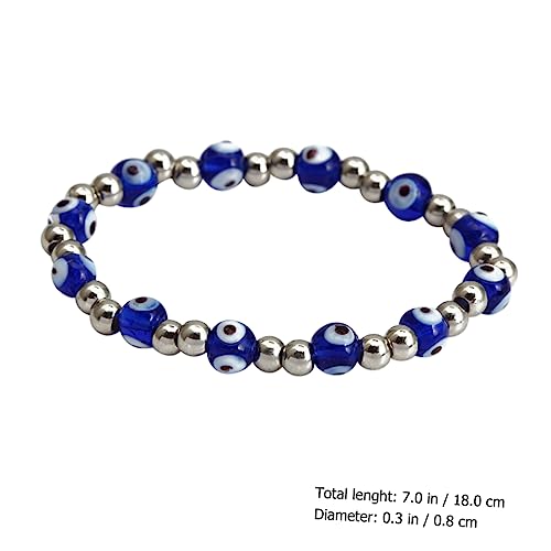 VANZACK Blaues Armband mit Bösem Blick Dehnbares Perlenarmband Handgefertigtes Schmuckstück für Damen und Herren Modisches Schutzarmband für Alltag und Party von VANZACK