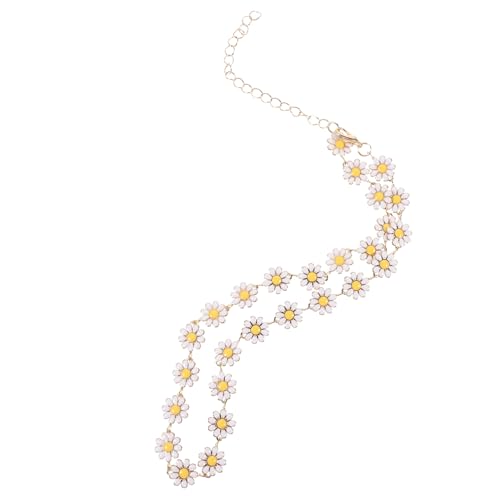 VANZACK Blumige Blumen Halskette Damen Legierung Schmuck mit Kleinem Blumenanhänger Stilvoll und Vielseitig Elegantes Geschenk für Frauen und Mädchen Langlebig und Hautfreundlich von VANZACK