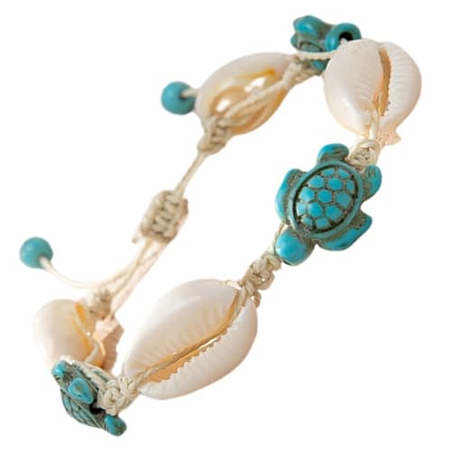 VANZACK Boho Damen Fußkettchen Muschel Schildkröte Armband Strand Schmuck Verstellbar Sommer Urlaub Beachwear von VANZACK