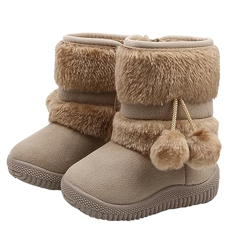 VANZACK Boots Winter Prewalker Lauflernschuhe mit Weicher Rutschfester Baumwollsohle Warme Bequeme Krabbelschuhe für Junge Mädchen und Kleinkinder Unisex Beige von VANZACK