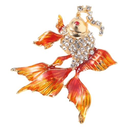 VANZACK Goldfisch Brosche für Damen Glänzende Anstecknadel Kleidung Dekorative Brosche Tierbrosche für Pullover Schals Kleider von VANZACK