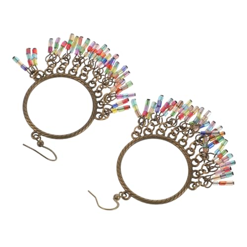 VANZACK Bunte Ethno Ohrhänger Damen Party Ohrringe Hängend Boho Stil Farbverlauf Grün Leicht und Langlebig von VANZACK