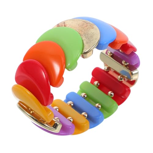 VANZACK Chunky Regenbogen Armband Damen Geometrisches Schmuck Form Leichtes Boho Armband Party Sommer Strand Accessoire von VANZACK