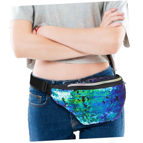 VANZACK Damen Bauchtasche Pailletten Hüfttasche Glänzende Sling Bag aus Polyester Leicht und Geräumig Für Sport und Alltag Mädchen Hüftgürtel Tasche von VANZACK