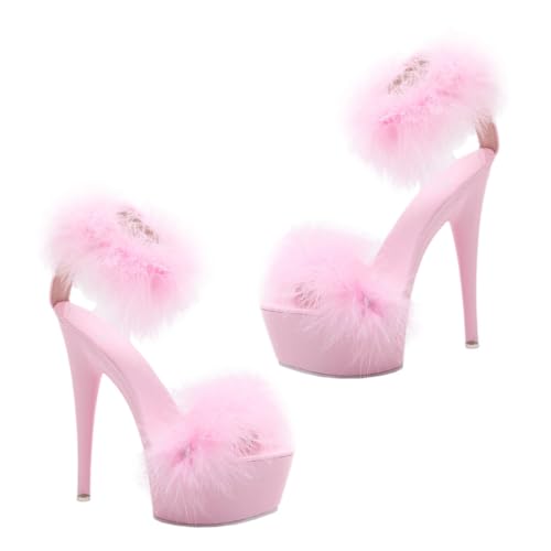 VANZACK Damen High Heels Sandalen mit Ultra Hohem Absatz Modisch und rutschfest Stilvoll für Party Hochzeit und Freizeit Sommerschuhe von VANZACK