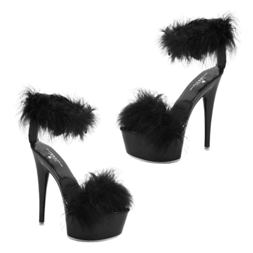 VANZACK Damen High Heels Sandalen mit Ultra Hohem Absatz und Rutschfester Sohle Modische Bequeme Pumps für Sommer und Alltag Schwarzes Design von VANZACK