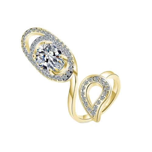 VANZACK Damen Nagelring Fingernagel Form Verstellbar Mode Schmuck Offener Fingerring Goldfarbig Eleganter Nageldesign Accessoire Für Party Alltag von VANZACK