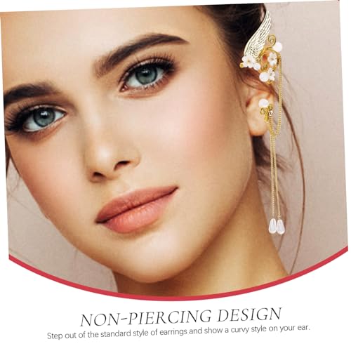 VANZACK Ear Damen Ohrclips mit Quaste Nicht Piercing Ohrschmuck Hautfreundlicher Legierung Leicht und Komfortabel Ohrringe für Hochzeit Geburtstag und Festliche Anlässe von VANZACK