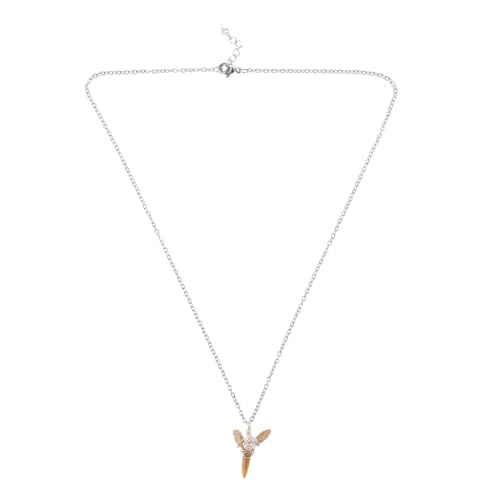 VANZACK Echte Haifischzahn Anhänger Halskette Silberkette Handgefertigt Vintage Look Unisex Schmuck für Jungen Männer Teenager Strand Accessoire von VANZACK