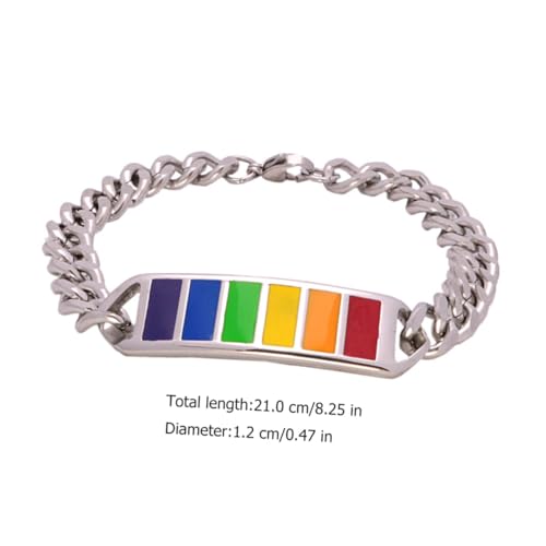 VANZACK Edelstahl Armband Regenbogenfarben Lgbtq Pride Schmuck Einfaches Langlebiges Metall Armband Unisex Modisch für Alltag und Geschenke VANZACK Edelstahl Armband Regenbogenfarben Lgbtq Pride Schmuck Einfaches Langlebiges Metall Armband Unisex Modisch für Alltag und Geschenke von VANZACK