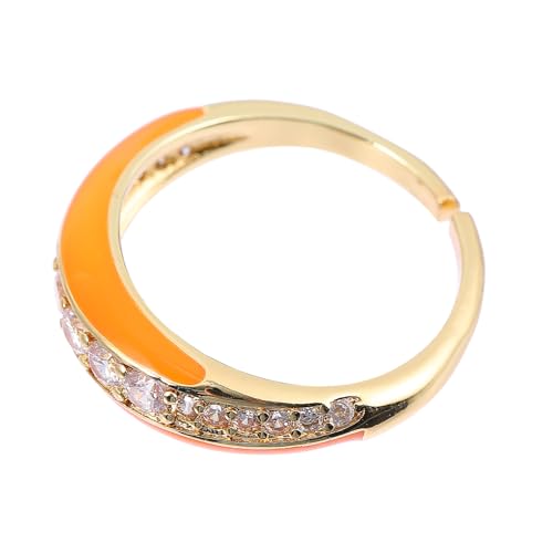 VANZACK Einstellbarer Ring Für Damen Modischer Mehrfarbiger Kupferplattierter Fingerring Hochwertigem Material Zappelring Als Schmuckaccessoire von VANZACK