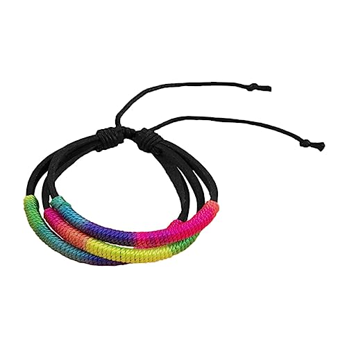 VANZACK Einstellbares Geflochtenes Armband Für Damen Regenbogen Design Modisches String Armband Besondere Anlässe Hautfreundlich Handgefertigter von VANZACK