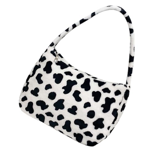 VANZACK Einzelschultertasche Damen Plüsch Kuhdruck Handtasche Große Kapazität für Freizeit Vielseitig Tragbar Umhängetasche oder Handtasche für Damen VANZACK Einzelschultertasche Damen Plüsch Kuhdruck Handtasche Große Kapazität für Freizeit Vielseitig Tragbar Umhängetasche oder Handtasche für Damen von VANZACK