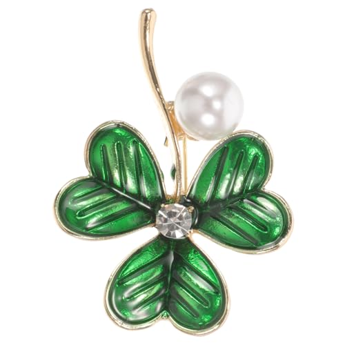 VANZACK Einzigartige Damen Brosche Grün Perlen Design Emaille Anstecknadel Modisches Accessoire für Kleidung Schal und Jacke Langlebige Gewandnadel für Festliche Anlässe und Alltag von VANZACK
