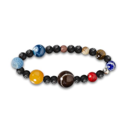 VANZACK Elastisches Planeten Armband mit Natürlichen Schmuck Damen Schmuckstück Kombinierbar Modisches Stretch bangle für Geburtstag und Jubiläum von VANZACK