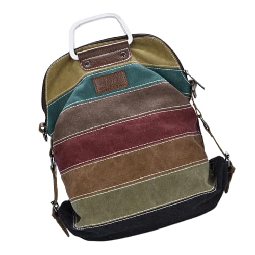 VANZACK Elegante Damen Schultertasche aus Canvas Große Kapazität Vielseitige Umhängetasche mit Retro farbkontrast Robustes Material Modische Handtasche für Alltag und Shopping von VANZACK