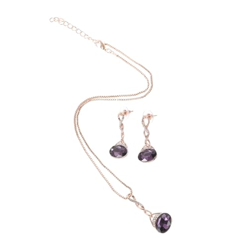 VANZACK Elegantes Damen Schmuckset aus Kristall mit Anhänger und Ohrringen Langlebige Halskette für Frauen Stilvoll für Hochzeit Party Abendveranstaltung Modisches von VANZACK