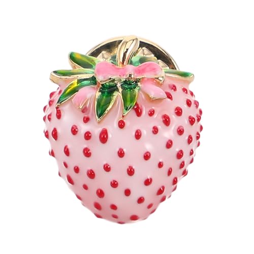 VANZACK Emaillierte Erdbeer-brosche für Damen Niedliche Frucht-anstecknadel Leichter Lapel-pin für Kleidung Rucksäcke Taschen Modisches Accessoire und Geschenkidee von VANZACK