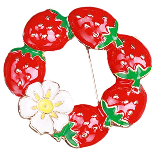 VANZACK Erdbeer Brosche für Damen Legierung Anstecknadel Süße Obst Brosche für Kleidung Schals und Hüte Mode Schmuck für Rucksack und Kostüm von VANZACK