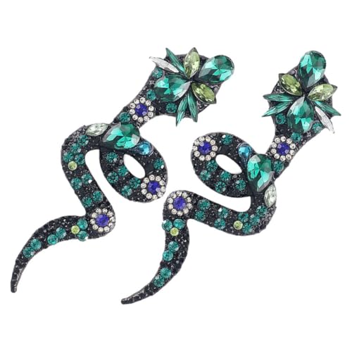 VANZACK Extravaganter Snake Ear Studs Ohrstecker mit Bunten Strasssteinen Leichtes Legierungs Material Damenohrringe für Alltag und Party Stilvolle Schlange Hautfreundlich und Langlebig von VANZACK