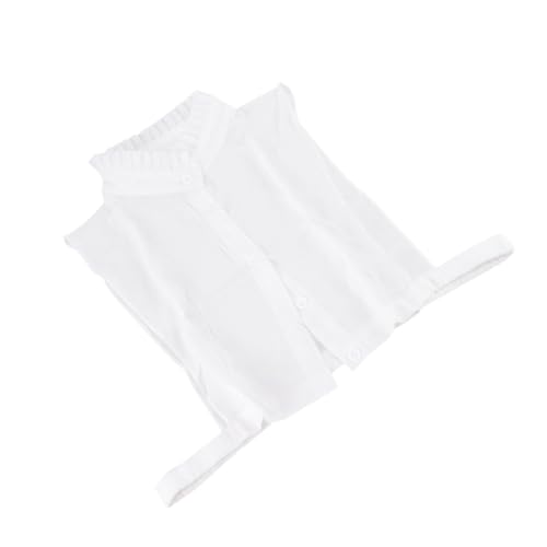 VANZACK Falscher Kragen Damen Einfarbig Stehkragen Lotusblatt Design Abnehmbar Leicht Kombinierbar Für Blusen Pullover Kleider Weiß von VANZACK