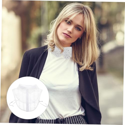 VANZACK Falscher Kragen Damen Spitze Baumwolle Weicher Einsatz Halbbluse Abnehmbar Für Blusen Tuniken Shirts Stilvolle Dekorative Mode von VANZACK