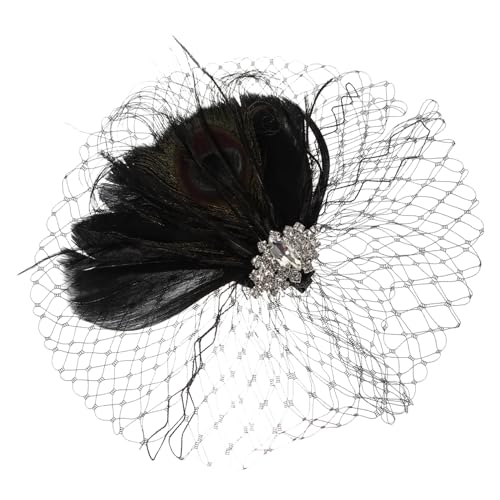 VANZACK Fascinator Haarspange Netzstoff mit Federn Eleganter Kopfschmuck für Hochzeiten Tea Partys Leicht Tragbar für Frauen Bräute von VANZACK