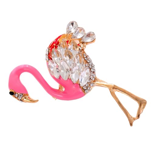 VANZACK Flamingo Brosche mit Strassbesatz Stilvolle Anstecknadel für Damen Modisches Accessoire für Kleidung Schals und Hüte Geeignet für Alltag Party Konzert und Besondere Anlässe von VANZACK