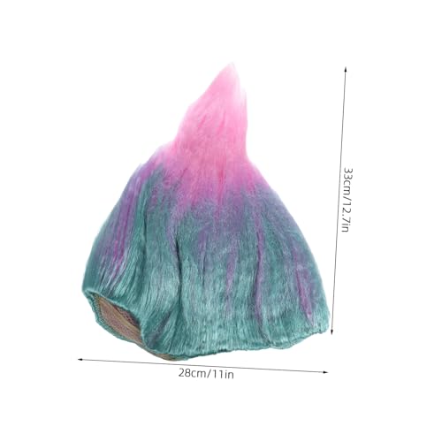 VANZACK Flammenförmige Cosplay Perücke Buntes K Seide Material Troll Festival Halloween Party Leichte Hautfreundliche Kostümperücke für Damen und Herren von VANZACK