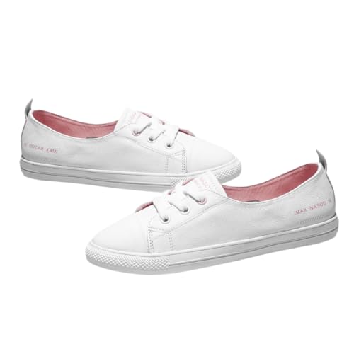 VANZACK Flattie Damen Sneaker Sommer Leicht Atmungsaktiv Slip Schuhe Weiß Bequeme Freizeit Flache Sommerschuhe für Frauen von VANZACK