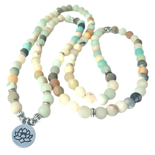 VANZACK Halskette Armband Perlen Naturstein Armband für Damen Elastisch Vielseitig für Yoga und Meditation von VANZACK