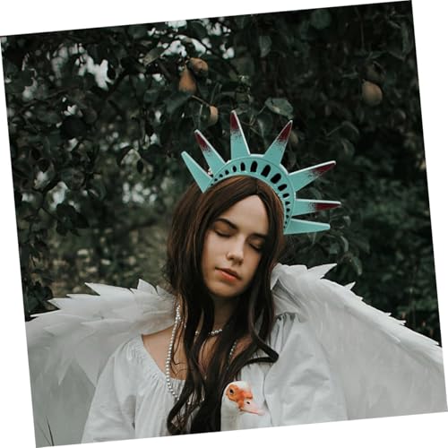 VANZACK Freiheitsstatue Kostüm Stirnband Teilig Statue Of Liberty Krone und Fackel Kopfstück Verstellbar für Damen Herren Halloween Party Zubehör von VANZACK