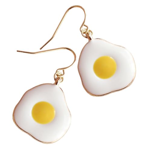 VANZACK Fried Egg Ohrstecker Damen Kreative Spiegelei Ohrringe Modische Ear Dangler Leichte Bequeme Stecker Lustiger Schmuck für Alltag Party Geschenkidee von VANZACK