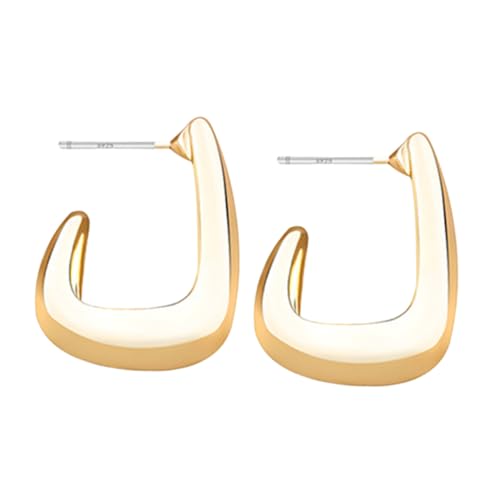 VANZACK Geometrische c förmige Ohrstecker Modernes Design Vielseitige Ohrringe für Damen Handgefertigt für Alltag und Besondere Anlässe von VANZACK