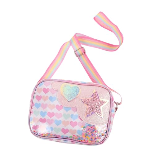 VANZACK Glitzer Umhängetasche für Mädchen Große Kapazität Verstellbarer Schultergurt Meeresinspiriertes Design Robuster Glitzerbezug Leicht und Hautfreundlich für Alltag und Schule von VANZACK