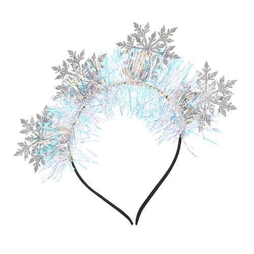 VANZACK Glitzerndes Schneeflocken Haarband für Damen Leichtes Robustes Weihnachts Stirnband mit Silber Pinken Schneeflocken Festlicher Kopfschmuck für Weihnachtsfeiern und Besondere von VANZACK