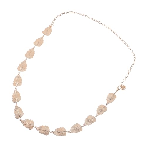 VANZACK Goldene Taillenkette mit Blattmotiv Verstellbar Modisches Metall Accessoire für Damen und Mädchen Eleganter Körperschmuck für Strand Party und Alltag von VANZACK