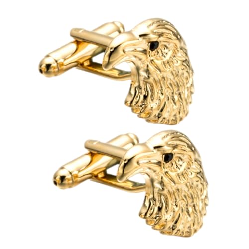 VANZACK Goldfarbene Manschettenknöpfe mit Adlerkopf Stilvolle Hemd Smoking accessoires für Herren Dekorative Glatte Metallknöpfe für Besondere Anlässe Wie Hochzeit und Geburtstag von VANZACK