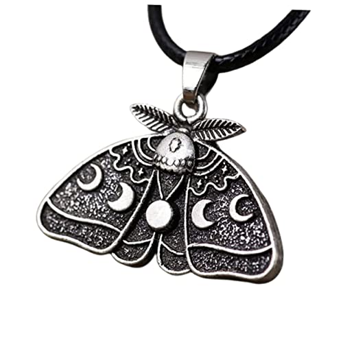 VANZACK Gothic Halskette Damen Herren Retro Mottenschmuck Mondphasen Anhänger Legierung Freundschaft Geschenk Modischer Schmuck für Alltag und Festlichkeiten von VANZACK