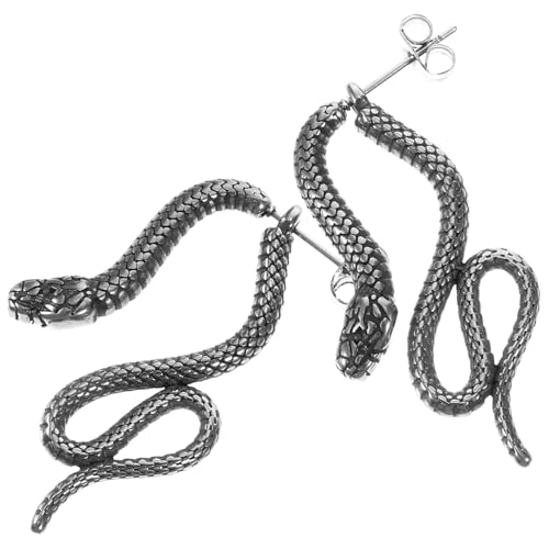VANZACK Gothic Punk Schlangen Ohrstecker Damen Titanstahl Langlebig Stylisch Halloween Cosplay Party Schmuck von VANZACK